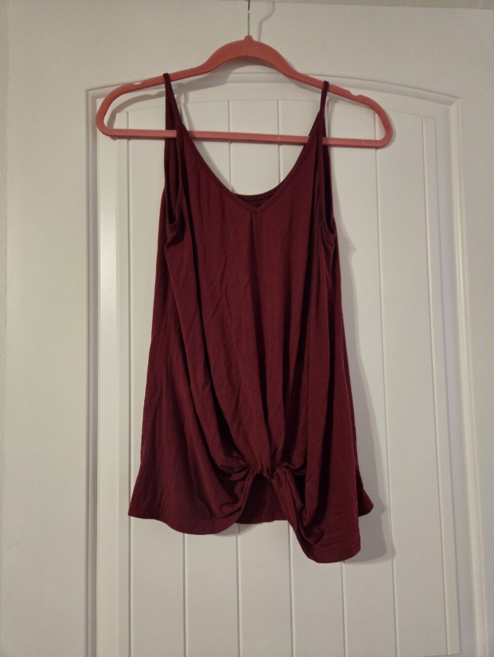 Sleeveless Twist-Front Tank Top - Burgundy